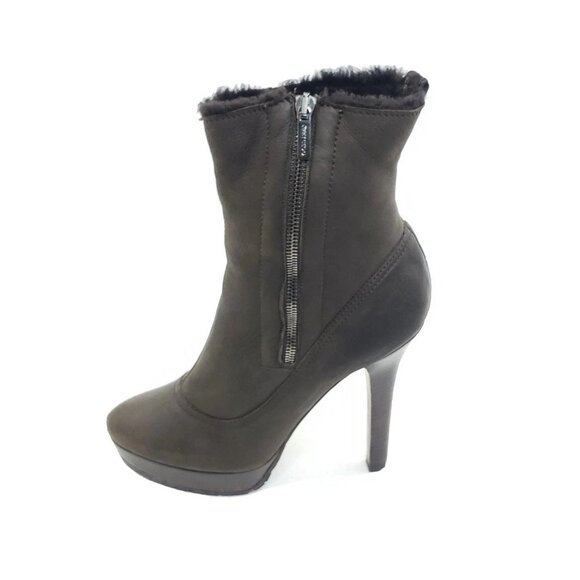 Jimmy Choo Shearling Lined Platform Leather Ankle Boots Brown Womens 39.5 US 9.5 - Picture 11 of 12